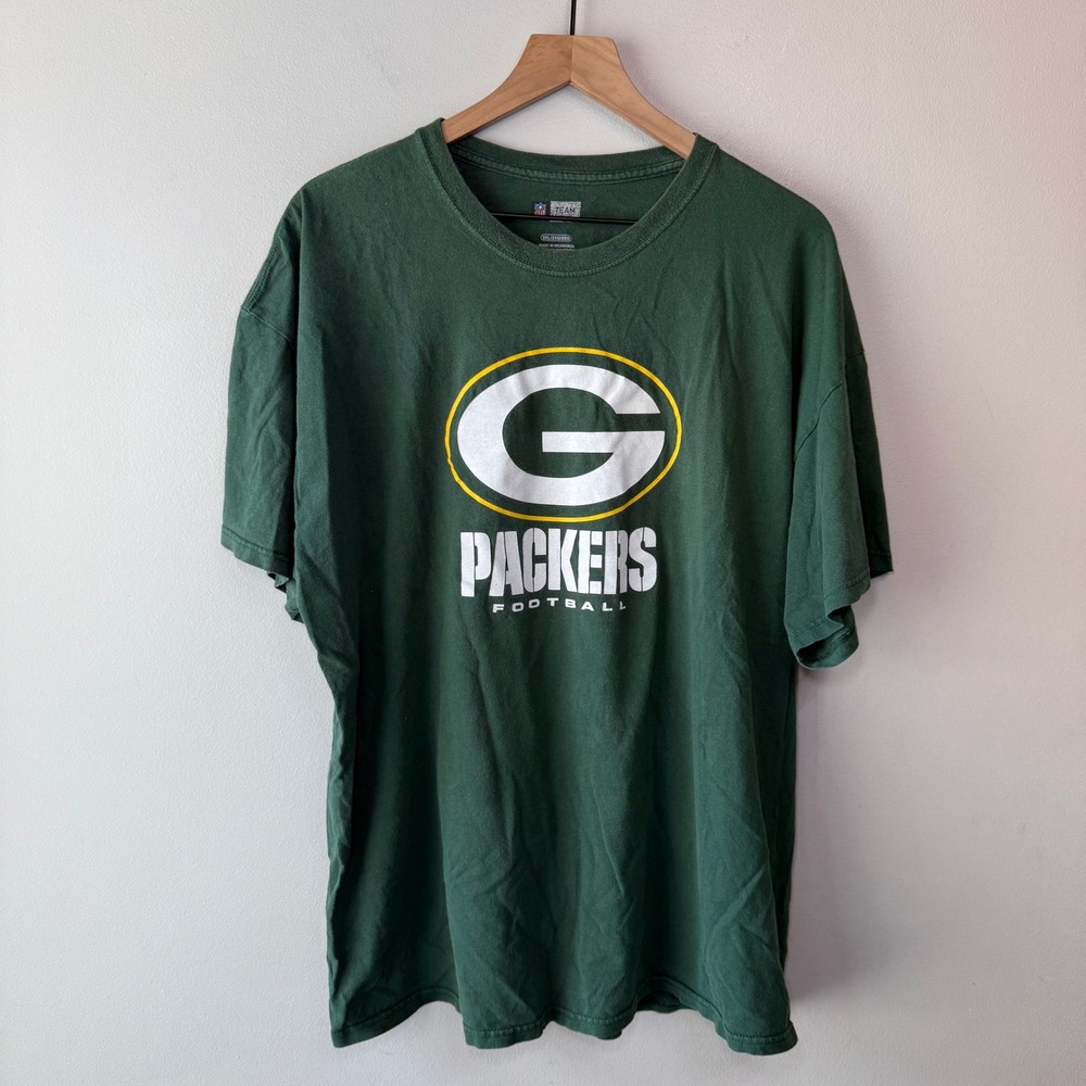 NFL Team Apparel Green Bay Packers Football T-Shirt Green Men's Size 2XL